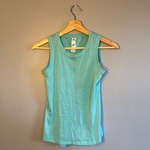 Turquoise Open-Back Yoga Flow Summer Tank